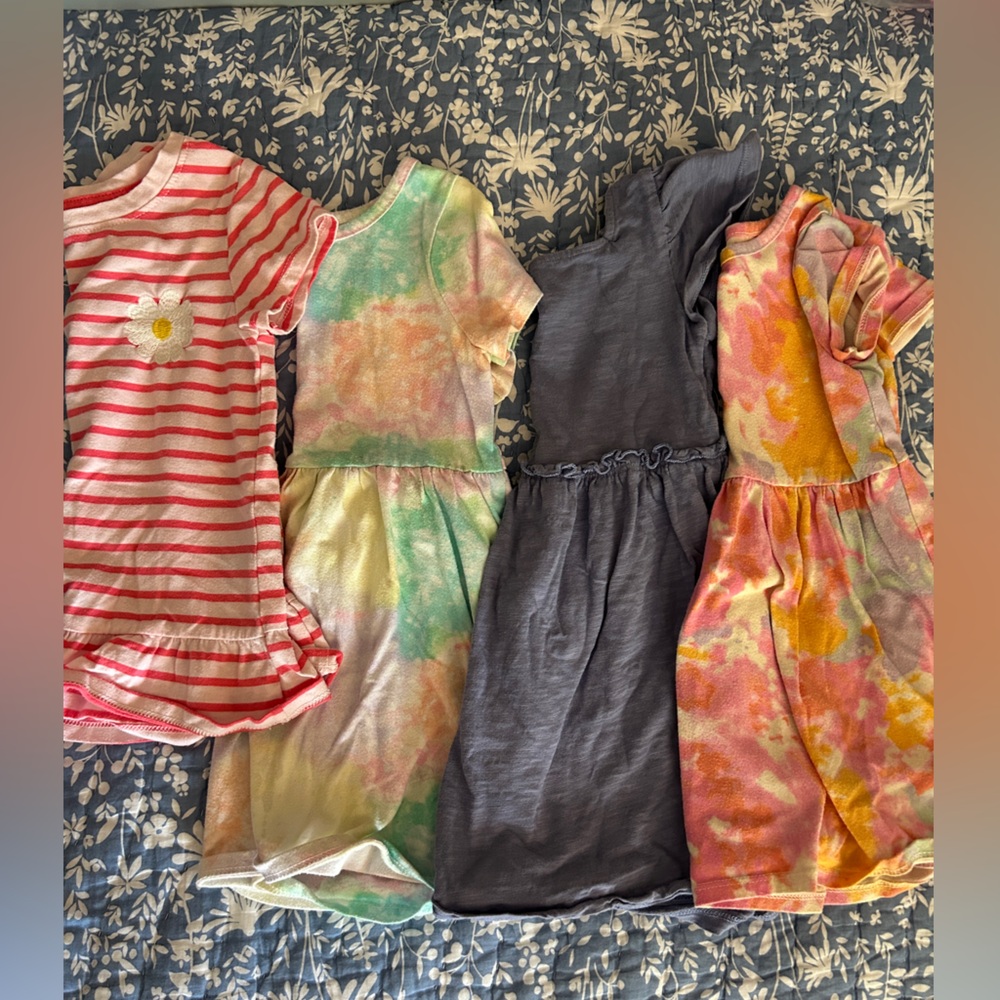 Bundle - 3 dresses plus shirt, size 3T cat & jack